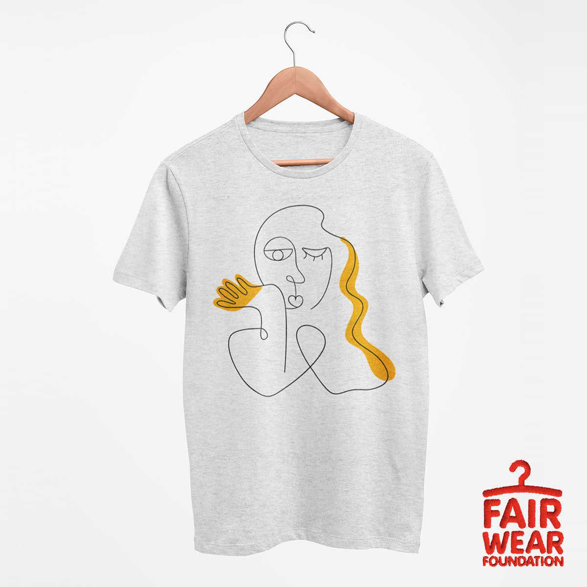 Old-Skool One Line Drawing Abstract Face Two - Kuzi Tees