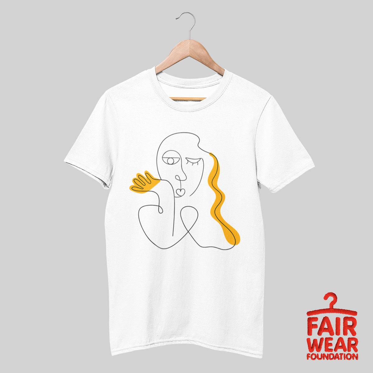 Old-Skool One Line Drawing Abstract Face Two - Kuzi Tees