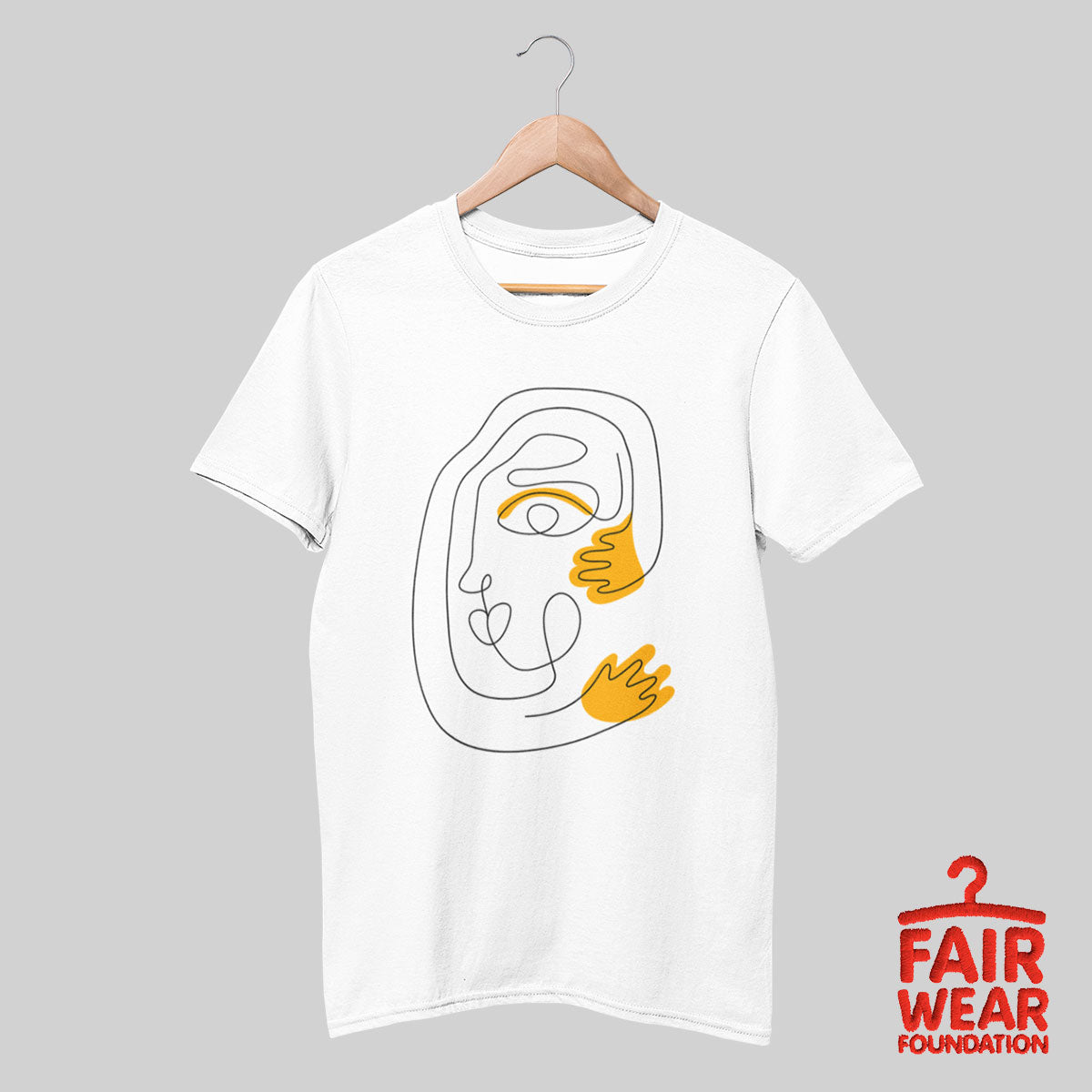 Old-Skool One Line Drawing Abstract Face Three - Kuzi Tees