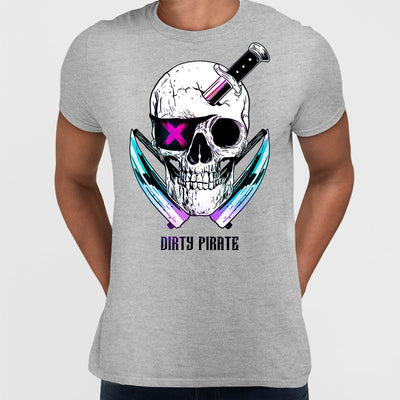 Dirty Pirate Skull T-shirts with an Attitude For men and women - Kuzi Tees