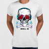 Skull DJ  Flowers and Headphones T-shirts with an Attitude For men and women - Kuzi Tees