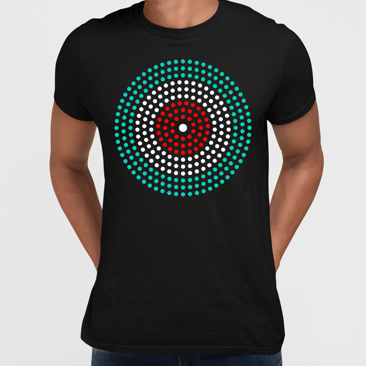 Modern Geometric Elements - Line Dots & Shapes Printed t-shirts Unisex Sample 04 - Kuzi Tees