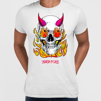 Brutal Skull Hell and Devil Flames T-shirts with an Attitude For men and women - Kuzi Tees