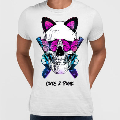 Cute Bunny Ears Skull T-shirts with an Attitude For men and women - Kuzi Tees