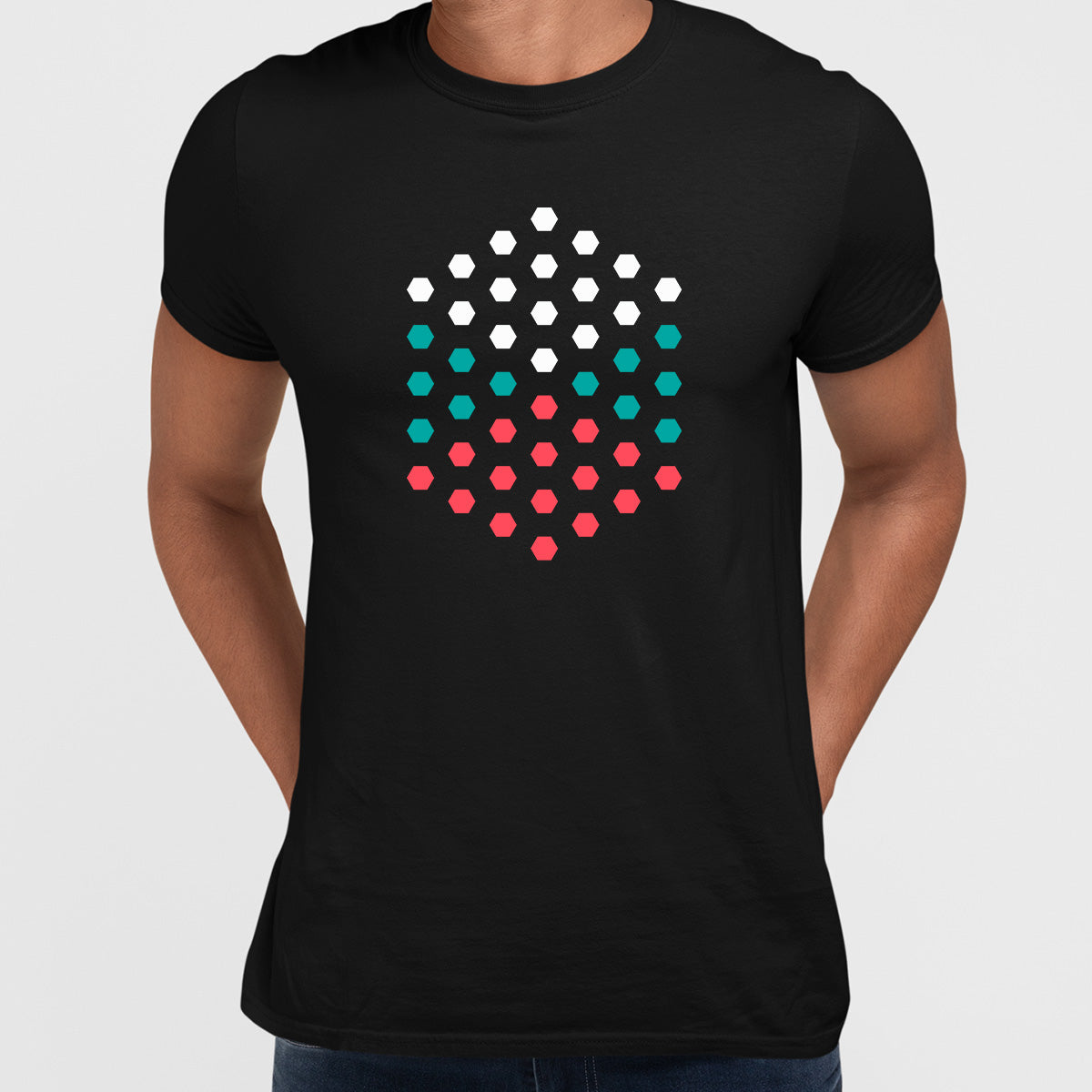 Modern Geometric Elements - Line Dots & Shapes Printed t-shirts Unisex Sample 03 - Kuzi Tees