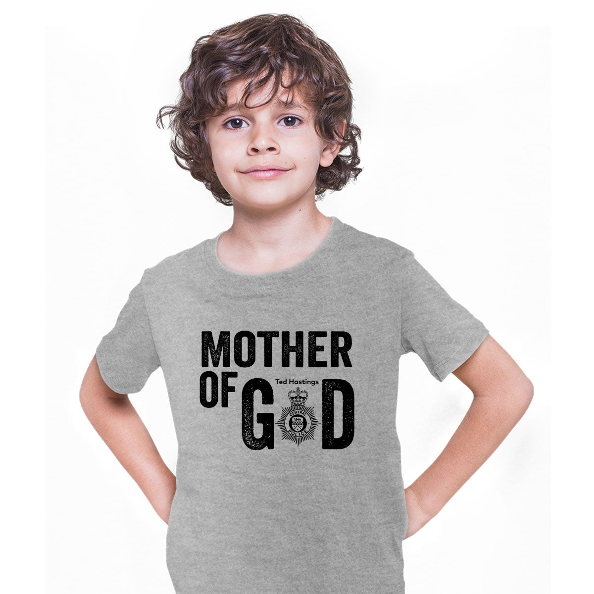 Mother-of-god Mother Of God Ted Hastings Of Duty AC-12 Police BBC TV series T-shirt for Kids - Kuzi Tees