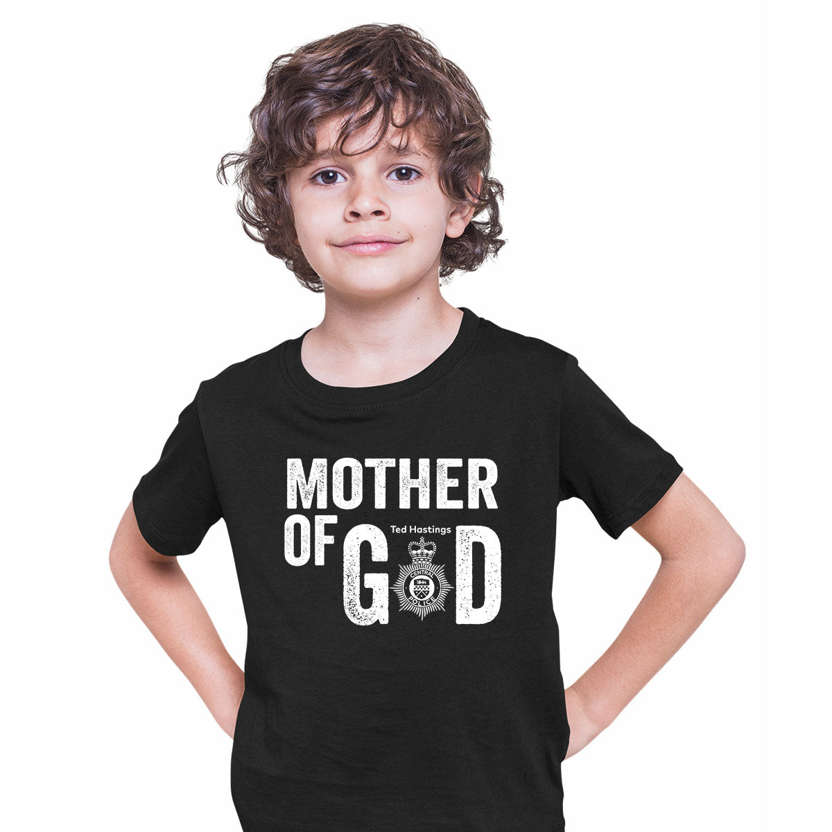 Mother-of-god Mother Of God Ted Hastings Of Duty AC-12 Police BBC TV series T-shirt for Kids - Kuzi Tees