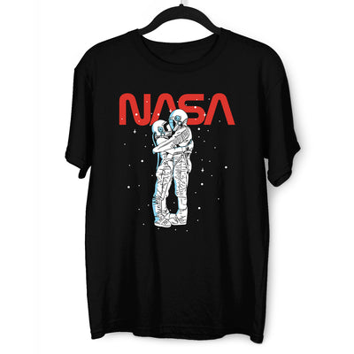 NASA Imagine Love Is In The Air Astronauts Floating in the Space T-Shirt - Kuzi Tees