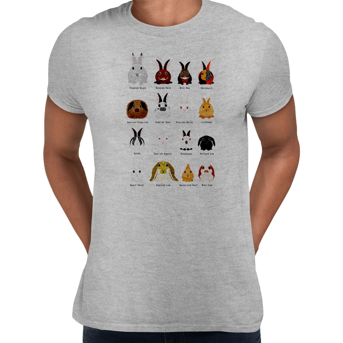 Rabbits breeds chart Typography Unisex T-shirt - Kuzi Tees