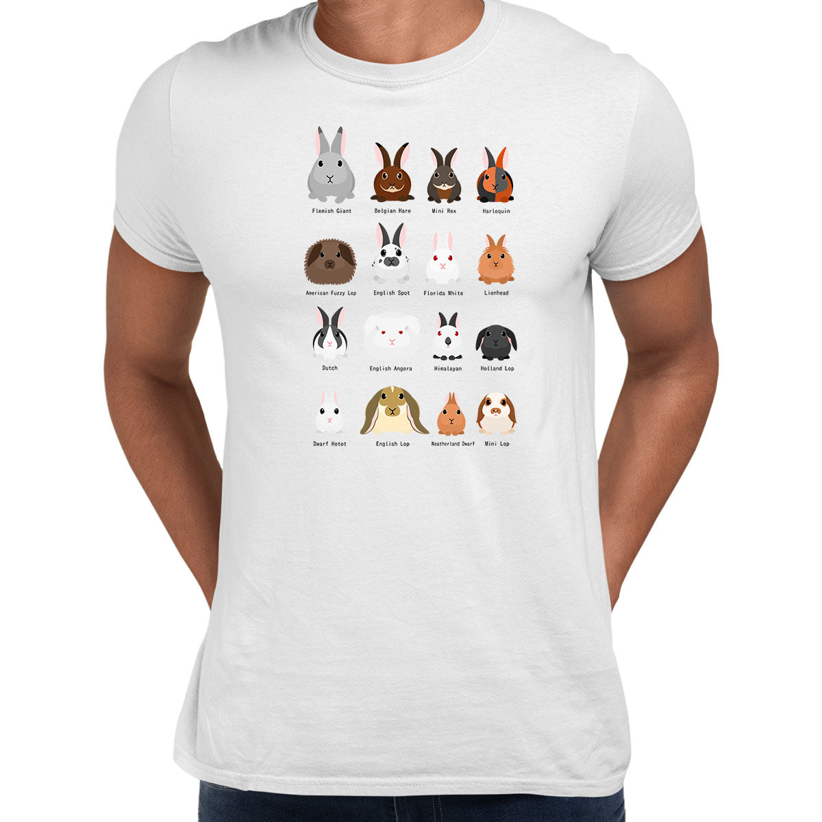 Rabbits breeds chart Typography Unisex T-shirt - Kuzi Tees