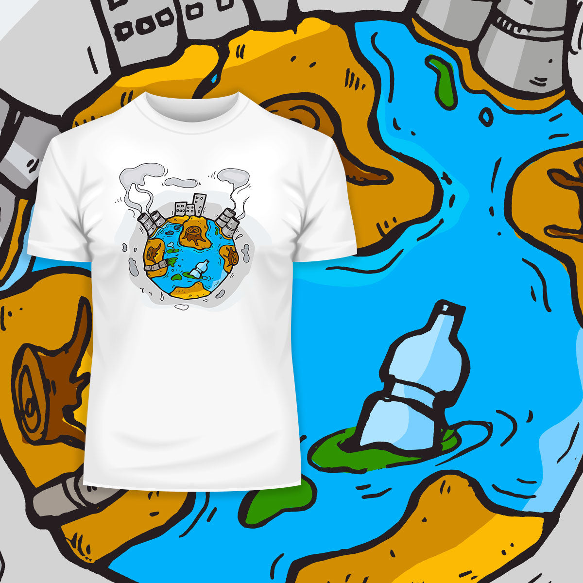 Tiny planet Earth ecology problem for the world - Kuzi Tees