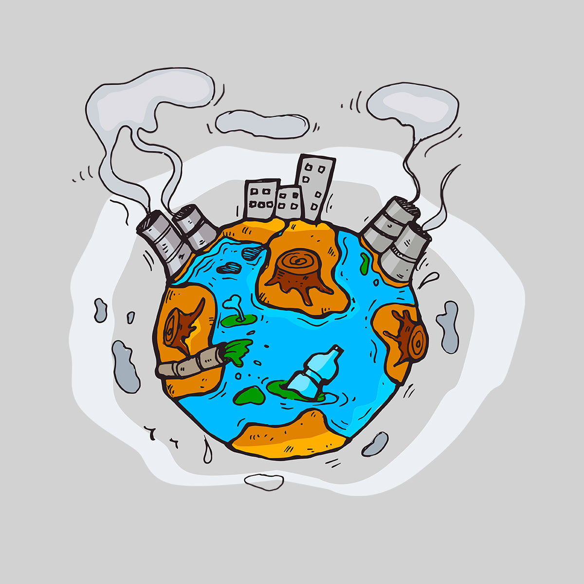 Tiny planet Earth ecology problem for the world - Kuzi Tees