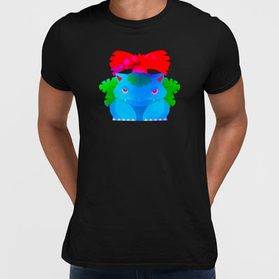 Venusaur  Dual-Type Grass Poison  Pokemon Go Crew Neck Black Tee - Kuzi Tees